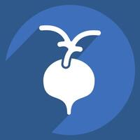 Icon Radish. related to Fruits and Vegetables symbol. long shadow style. editable vector