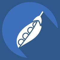 Icon Peas. related to Fruits and Vegetables symbol. long shadow style. editable vector