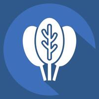 Icon Spinach. related to Fruits and Vegetables symbol. long shadow style. editable vector