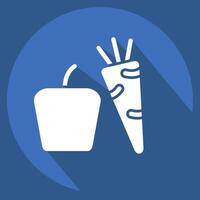 Icon Vegetables. related to Fruits and Vegetables symbol. long shadow style. editable vector
