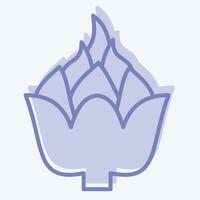 Icon Artichoke. related to Fruits and Vegetables symbol. two tone style. editable vector