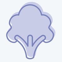 Icon Broccoli. related to Fruits and Vegetables symbol. two tone style. editable vector
