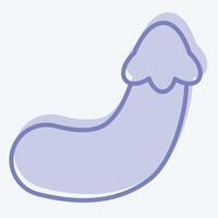 Icon Eggplant. related to Fruits and Vegetables symbol. two tone style. editable vector