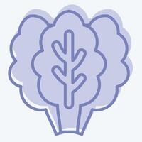 Icon Kale. related to Fruits and Vegetables symbol. two tone style. editable vector