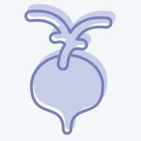 Icon Radish. related to Fruits and Vegetables symbol. two tone style. editable vector