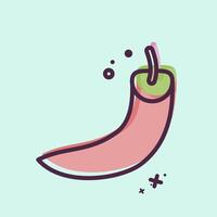 Icon Chili. related to Fruits and Vegetables symbol. MBE style. editable vector