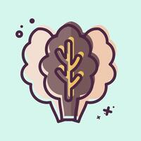 Icon Kale. related to Fruits and Vegetables symbol. MBE style. editable vector