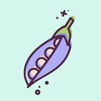 Icon Peas. related to Fruits and Vegetables symbol. MBE style. editable vector