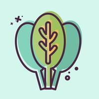 Icon Spinach. related to Fruits and Vegetables symbol. MBE style. editable vector