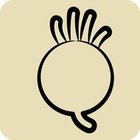 Icon Beetroot. related to Fruits and Vegetables symbol. hand drawn style. editable vector