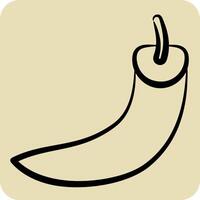 Icon Chili. related to Fruits and Vegetables symbol. hand drawn style. editable vector
