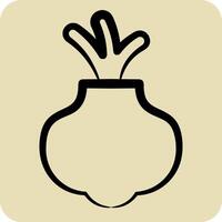 Icon Onion. related to Fruits and Vegetables symbol. hand drawn style. editable vector