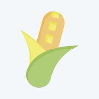 Icon Corn. related to Fruits and Vegetables symbol. flat style. editable vector