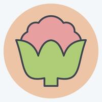 Icon Cauli Flower. related to Fruits and Vegetables symbol. color mate style. editable vector