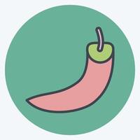 Icon Chili. related to Fruits and Vegetables symbol. color mate style. editable vector