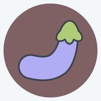 Icon Eggplant. related to Fruits and Vegetables symbol. color mate style. editable vector