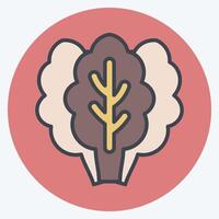 Icon Kale. related to Fruits and Vegetables symbol. color mate style. editable vector