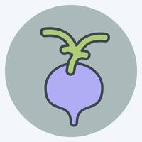 Icon Radish. related to Fruits and Vegetables symbol. color mate style. editable vector