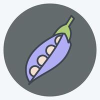 Icon Peas. related to Fruits and Vegetables symbol. color mate style. editable vector
