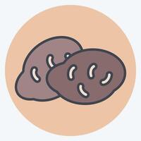 Icon Potato. related to Fruits and Vegetables symbol. color mate style. editable vector