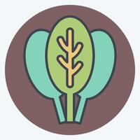 Icon Spinach. related to Fruits and Vegetables symbol. color mate style. editable vector