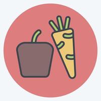 Icon Vegetables. related to Fruits and Vegetables symbol. color mate style. editable vector