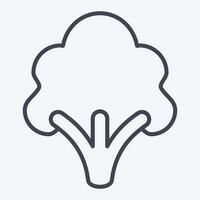 Icon Broccoli. related to Fruits and Vegetables symbol. line style. editable vector