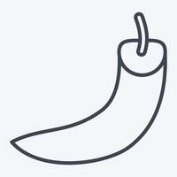 Icon Chili. related to Fruits and Vegetables symbol. line style. editable vector