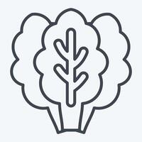 Icon Kale. related to Fruits and Vegetables symbol. line style. editable vector
