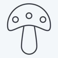 Icon Mushroom. related to Fruits and Vegetables symbol. line style. editable vector