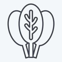 Icon Spinach. related to Fruits and Vegetables symbol. line style. editable vector