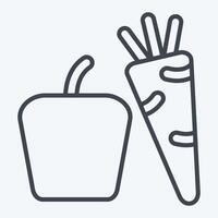 Icon Vegetables. related to Fruits and Vegetables symbol. line style. editable vector