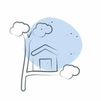 Icon Tree House. related to House symbol. Color Spot Style. design editable vector