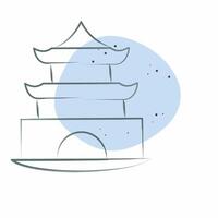 Icon Pagoda. related to House symbol. Color Spot Style. design editable vector