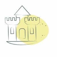 Icon Castle. related to House symbol. Color Spot Style. design editable vector