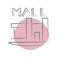 Icon Shopping Mall. related to House symbol. Color Spot Style. design editable vector