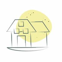 Icon Farm House. related to House symbol. Color Spot Style. design editable vector