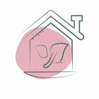 Icon Eco House. related to House symbol. Color Spot Style. design editable vector