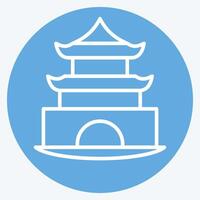 Icon Pagoda. related to House symbol. blue eyes style. design editable vector