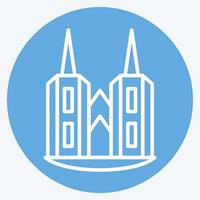 Icon Cathedral. related to House symbol. blue eyes style. design editable vector