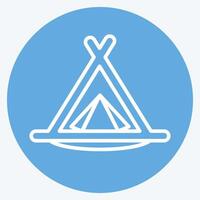 Icon Camping Tent. related to House symbol. blue eyes style. design editable vector