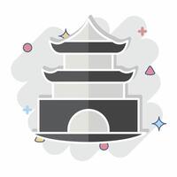 Icon Pagoda. related to House symbol. comic style. design editable vector