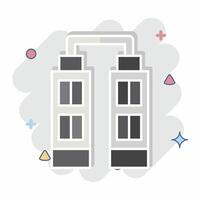 Icon Skyscraper. related to House symbol. comic style. design editable vector