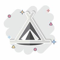 Icon Camping Tent. related to House symbol. comic style. design editable vector
