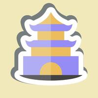 Sticker Pagoda. related to House symbol. design editable vector