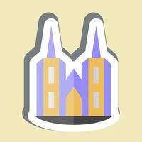 Sticker Cathedral. related to House symbol. design editable vector
