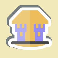 Sticker Bungalow. related to House symbol. design editable vector
