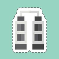 Sticker line cut Skyscraper. related to House symbol. design editable vector
