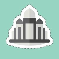 Sticker line cut Basilica. related to House symbol. design editable vector