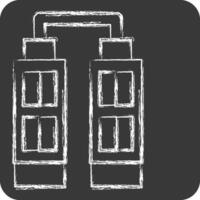 Icon Skyscraper. related to House symbol. chalk Style. design editable vector